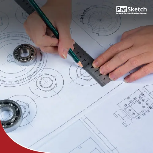 Line Types and Line Weights in Multi view Patent Drawings