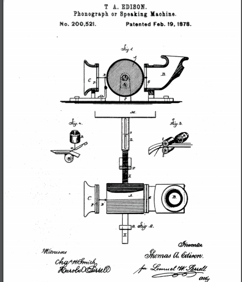 thomas edison phonograph diagram